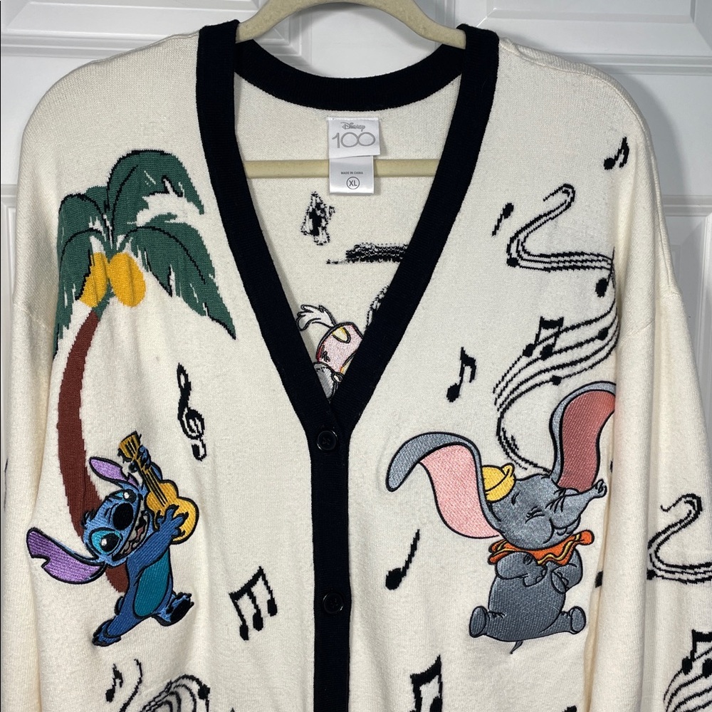 Disney 100 Musical Characters Cardigan Sx XL BoxLunch Exclusive V-neck Button Up - Picture 4 of 17